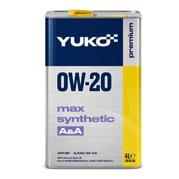 YUKO MAX SYNTHETIC 0W-20, 4L 22063 фото