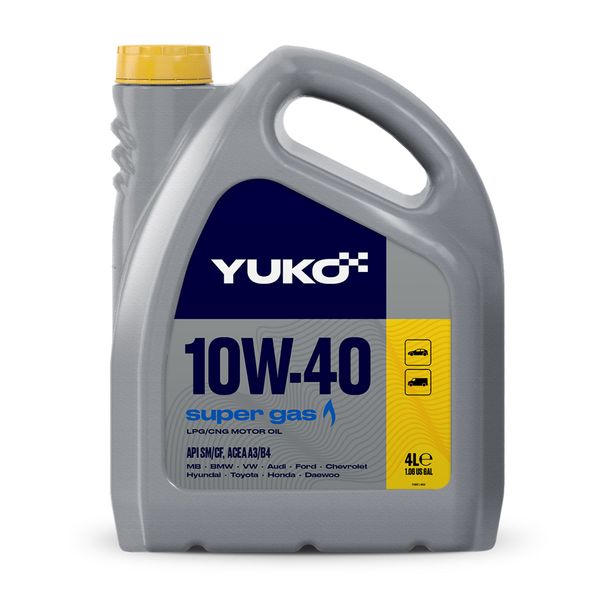 YUKO SUPER GAS 10W-40, 4L 11887 фото