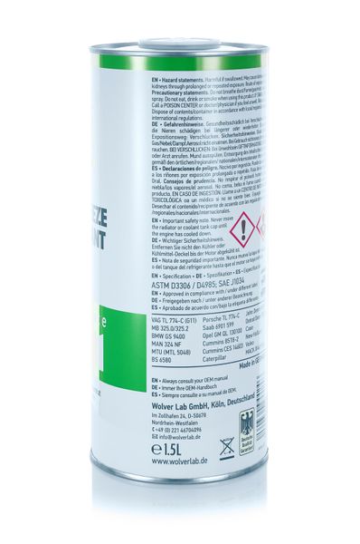 Wolver Antifreeze & Coolant Concentrate WG11 (Green) 15108 фото